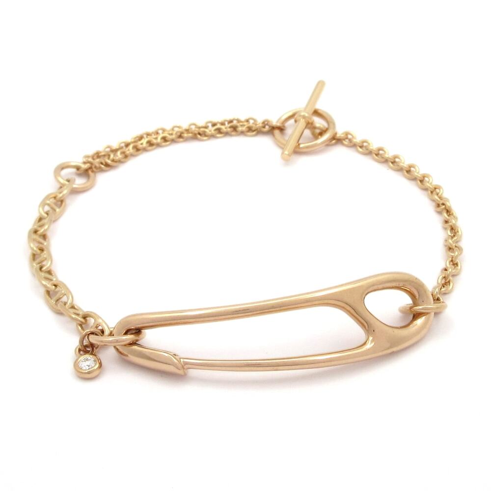 Hermès Chaine dAncre Punk Bracelet 18K Rose Gold Diamond